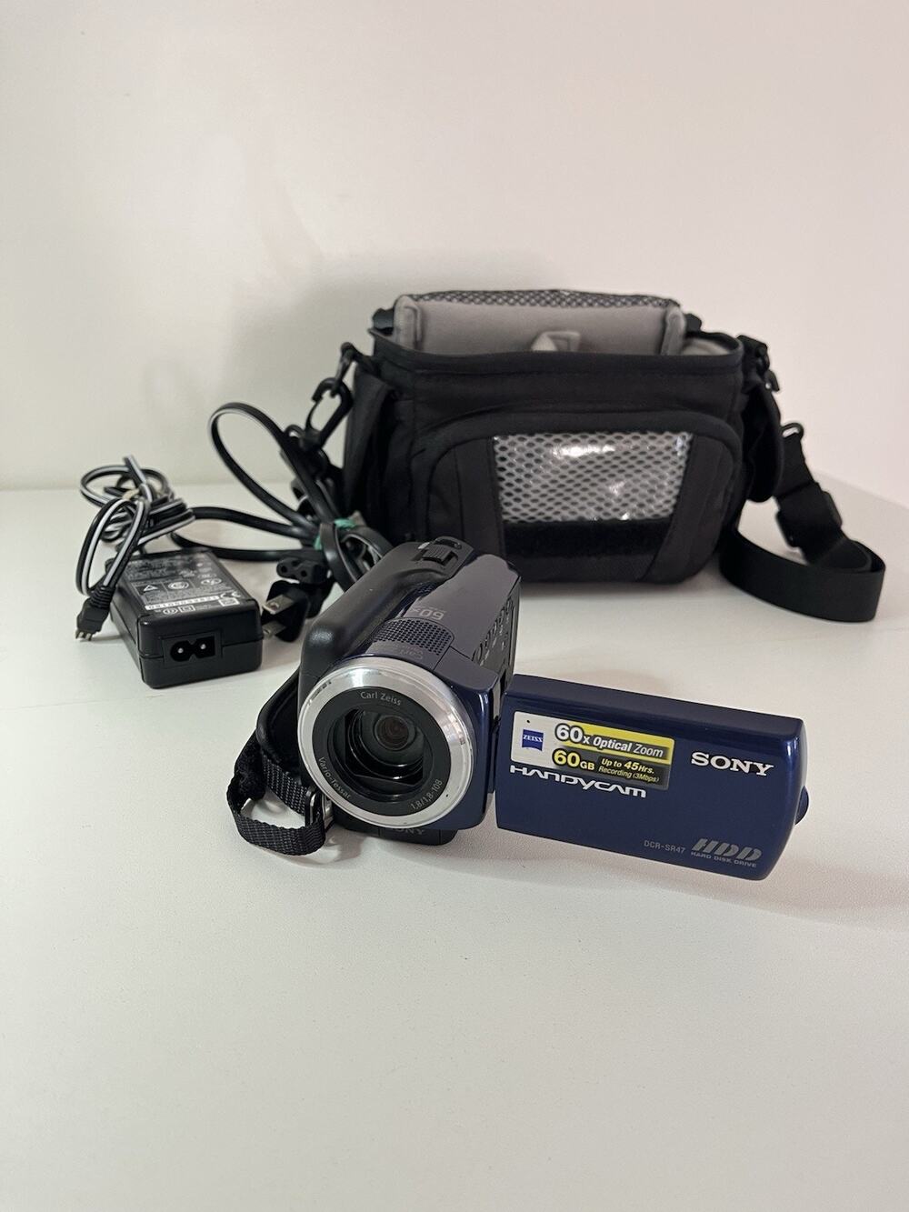 Sony Blue and Black Handycam Camcorder with Case and Charger